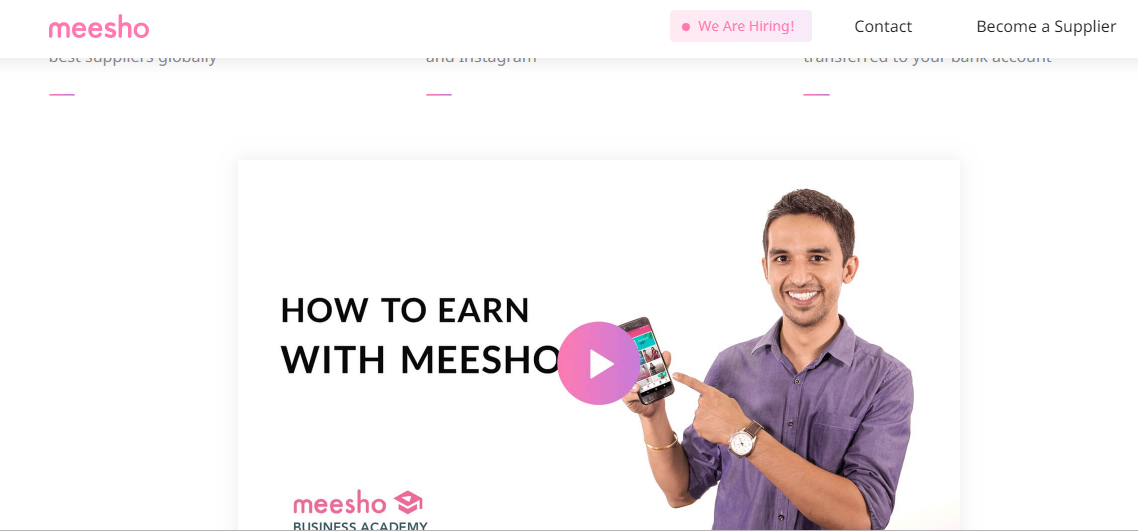 Meesho homepage