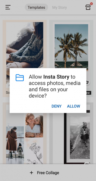 Access of the photos for Insta Story