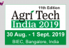 11th Edition Agri Tech India 2019 in Bangalore